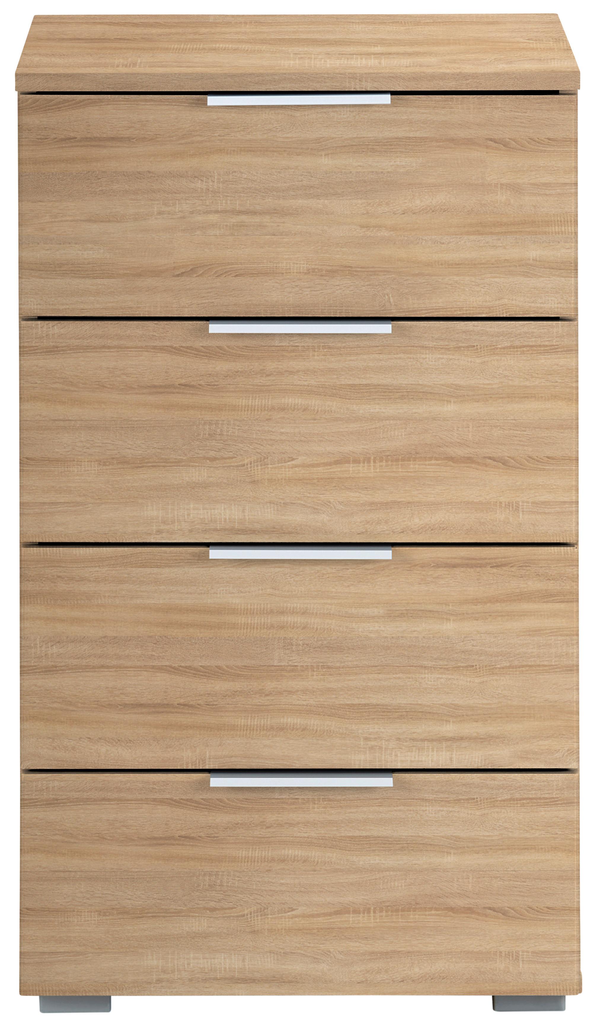 Nachtkästchen Sonoma Eiche Dekor H: 81 cm Alabama - Alufarben/Sonoma Eiche, MODERN, Holzwerkstoff (47/81/42cm) - Rauch Möbel
