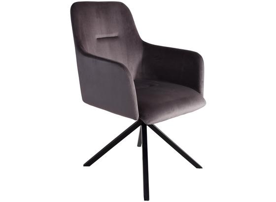 Armlehnstuhl Riva Anthrazit, Gepolstert - Schwarz/Grau, MODERN, Textil/Metall (57,5/87,5/56,5cm) - Ombra Armlehnstuhl Riva Anthrazit, Gepolstert - Schwarz/Grau, MODERN, Textil/Metall (57,5/87,5/56,5cm) - Ombra