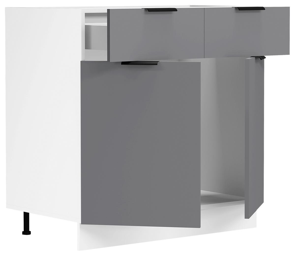 Küchenunterschrank Fasola 80 cm Weiß/Anthrazit - Anthrazit/Weiß, Trend, Holzwerkstoff/Kunststoff (80/82/46cm) - MID.YOU