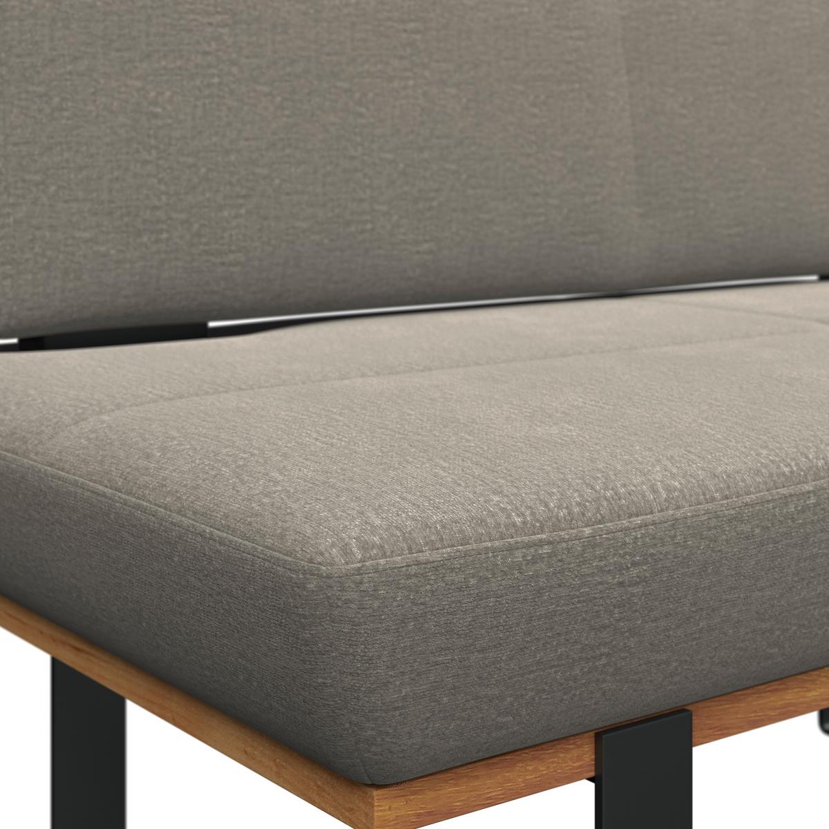 Sitzbank Tristan Webstoff beige, B: 130cm - Beige/Schwarz, MODERN, Holz/Textil (130/48/90cm) - James Wood