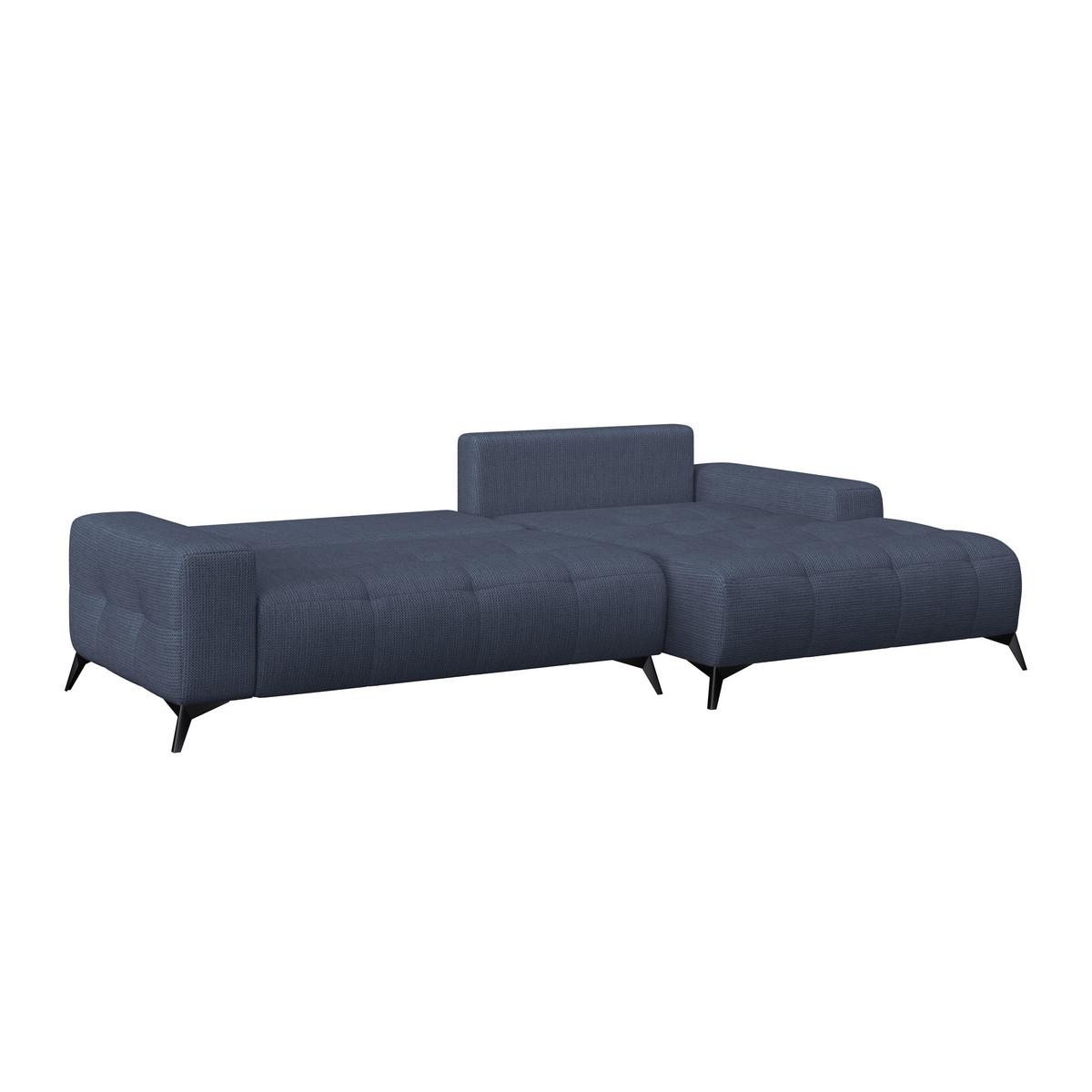 Ecksofa Mauro Blau, mit Schlaffunktion - Blau/Schwarz, Trend, Textil (290/175cm) - Luca Bessoni