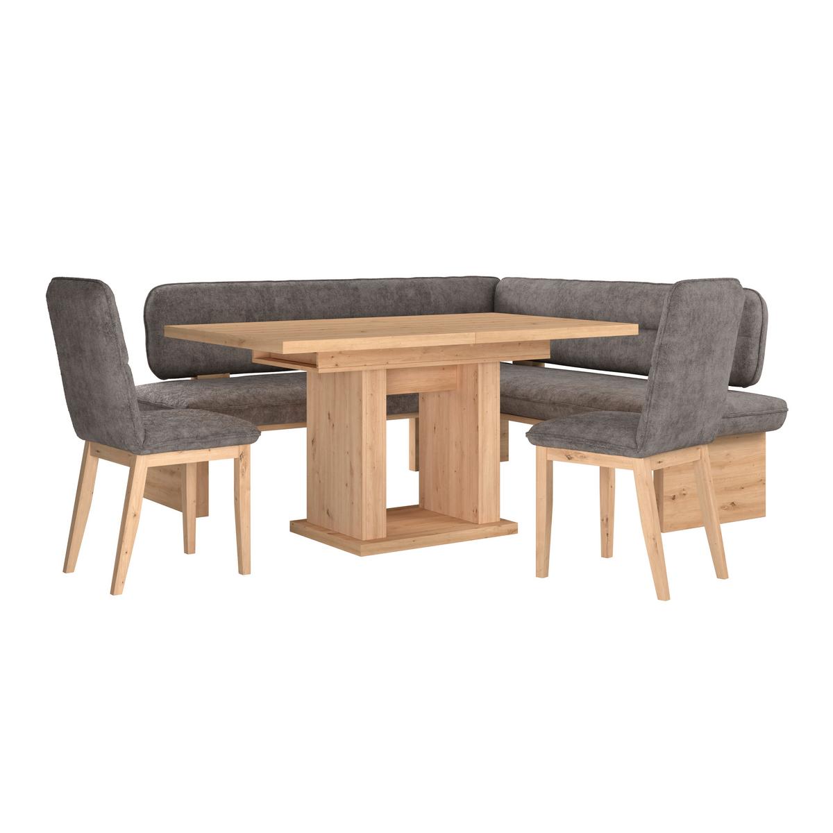 Eckbank Beluna Ii Webstoff Grau, B: 212cm - Eichefarben/Grau, KONVENTIONELL, Holz/Textil (212/170cm) - James Wood