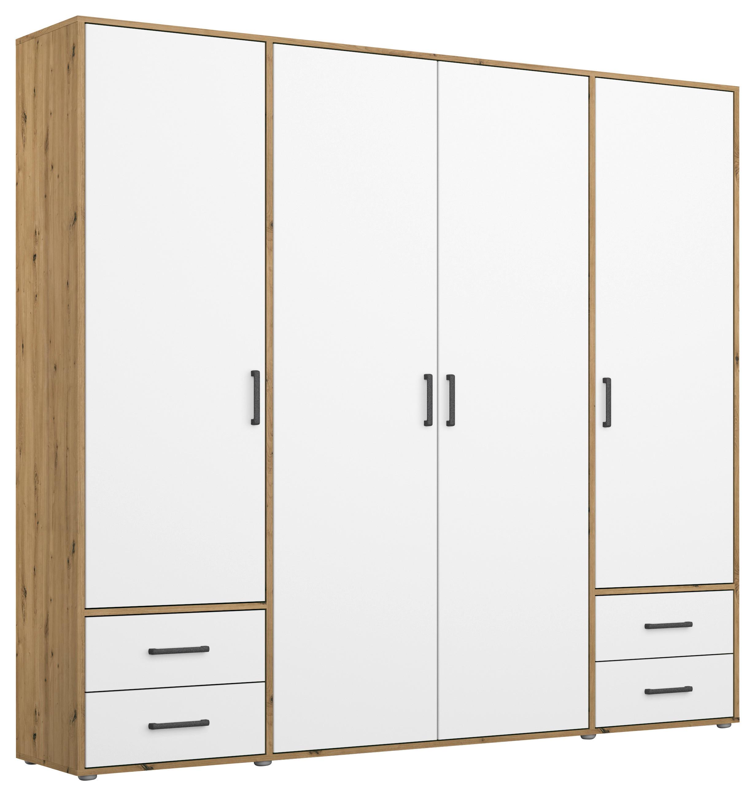 Drehtürenschrank Voyager 187 cm Balve Eiche Artisan - Weiß/Eiche Artisan, MODERN, Holzwerkstoff (187/194/53cm) - Rauch Möbel
