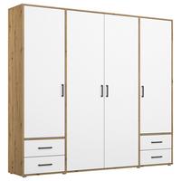 Drehtürenschrank Voyager 187 cm Balve Eiche Artisan - Weiß/Eiche Artisan, MODERN, Holzwerkstoff (187/194/53cm) - Rauch Möbel
