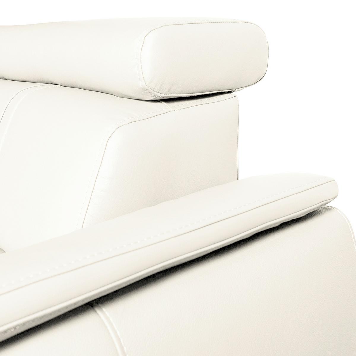 Ecksofa City Weiß B: 193x265 Cm - Wengefarben/Weiß, Design, Leder (193/265cm) - Livetastic