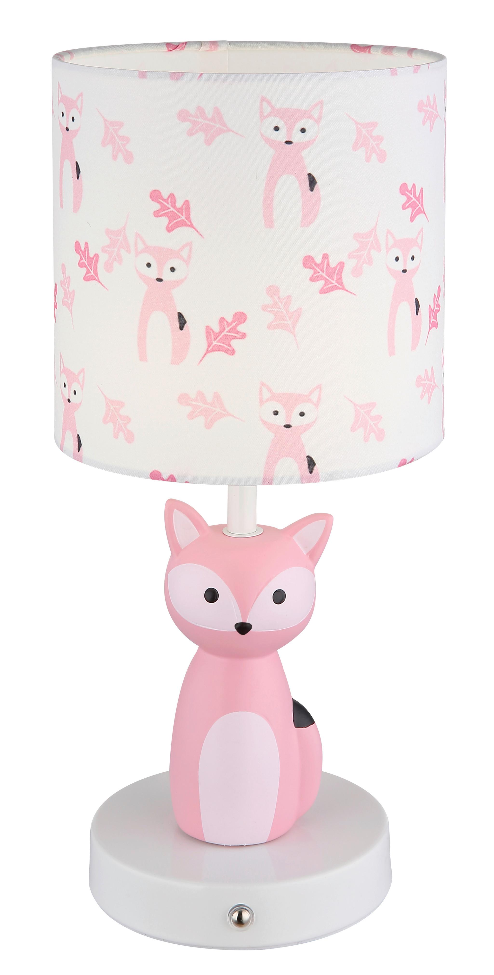 LED-Tischleuchte Foxy Weiß Pink D: 15 cm - Pink/Weiß, Trend, Keramik/Kunststoff (15/33,5cm) - Globo