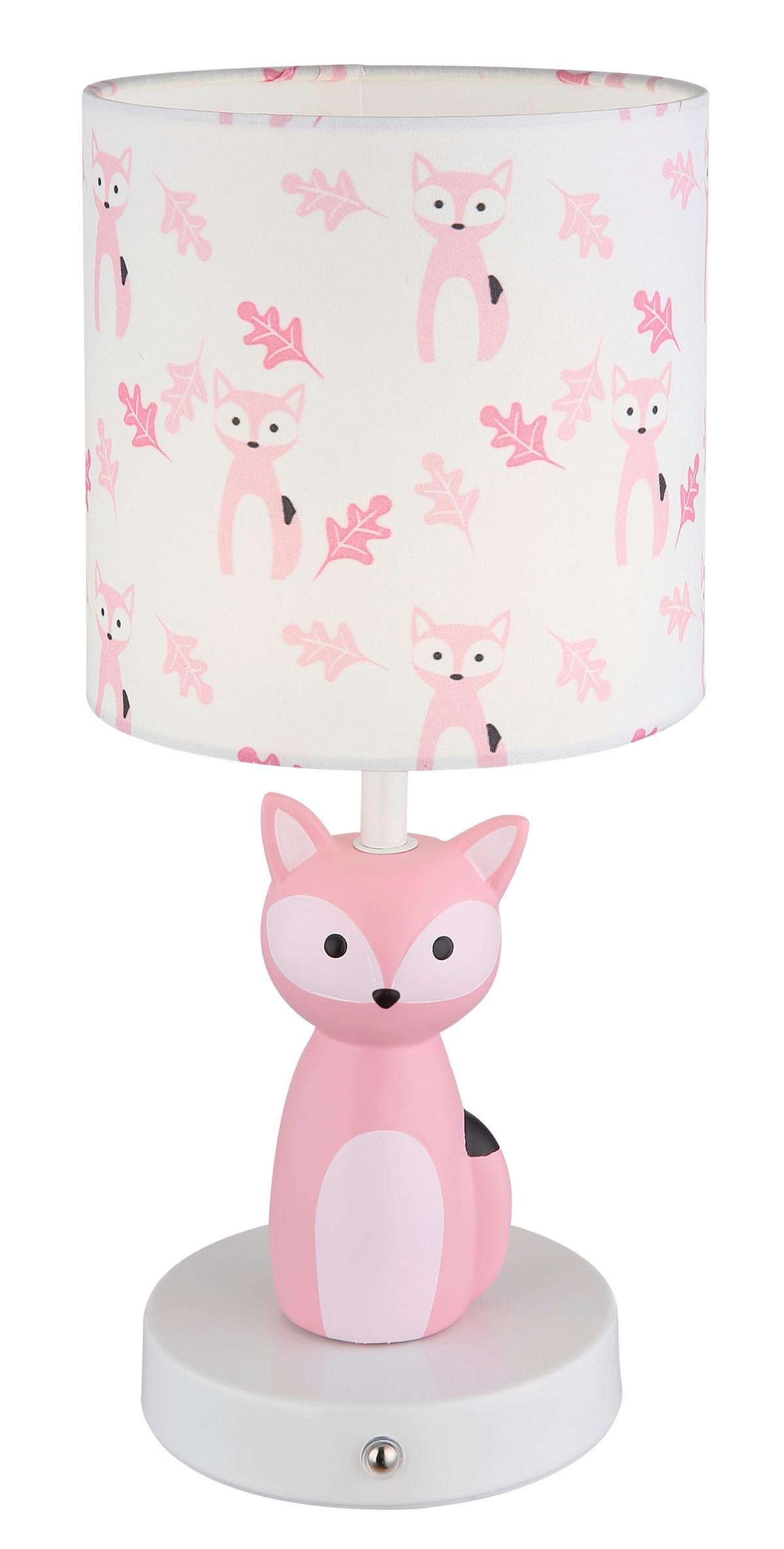 LED-Tischleuchte Foxy Weiß Pink D: 15 cm - Pink/Weiß, Trend, Keramik/Kunststoff (15/33,5cm) - Globo