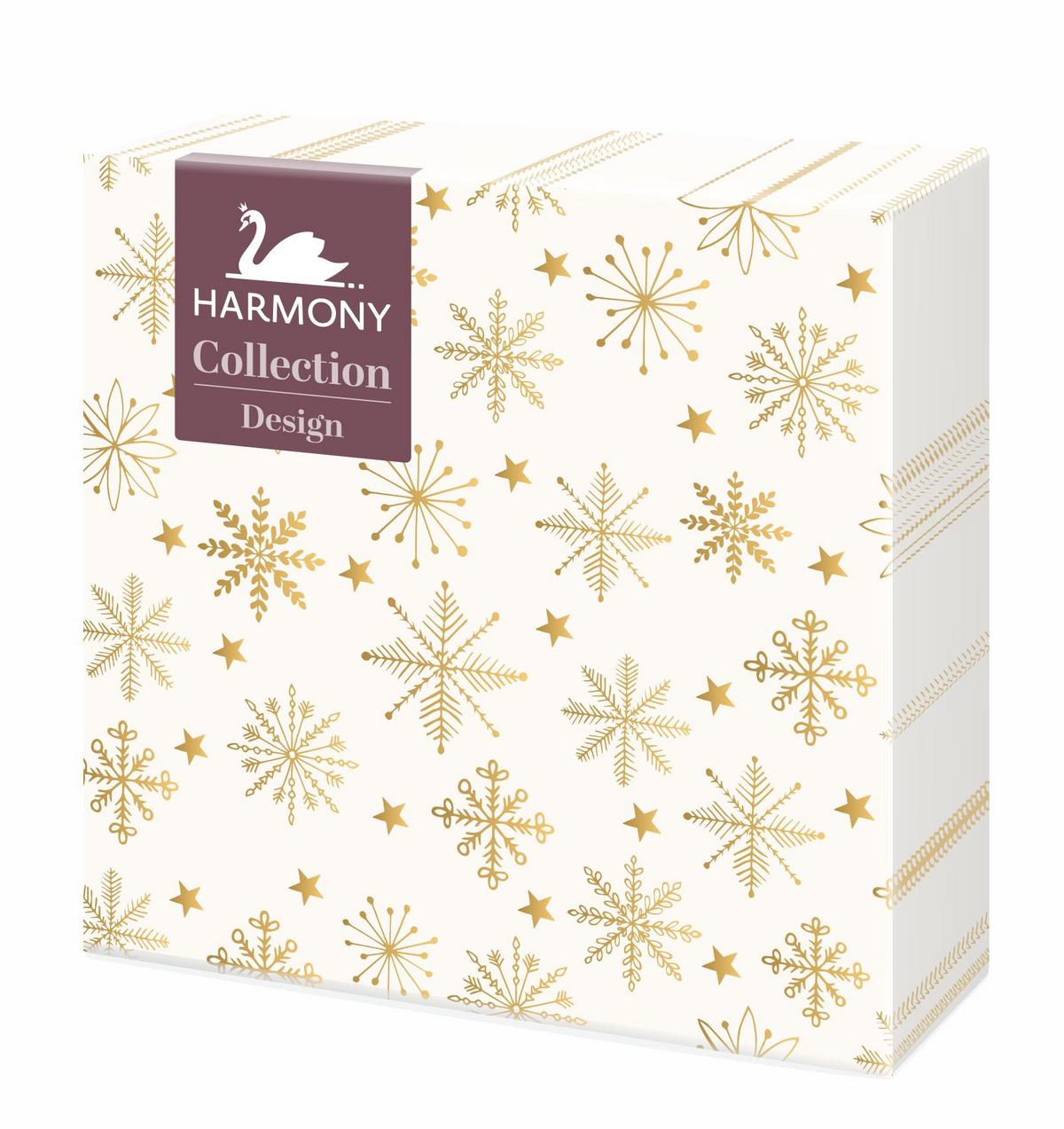 Szalvéta Kb. 33/33cm - aranyszínű/fehér, Design, papír (33/33cm)