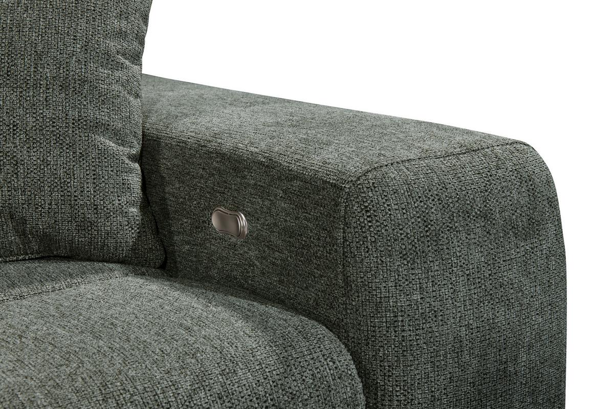 Ecksofa Sydney Dunkelgrün S: 172/268 Cm - Dunkelgrün/Schwarz, KONVENTIONELL, Textil (172/268cm) - MID.YOU