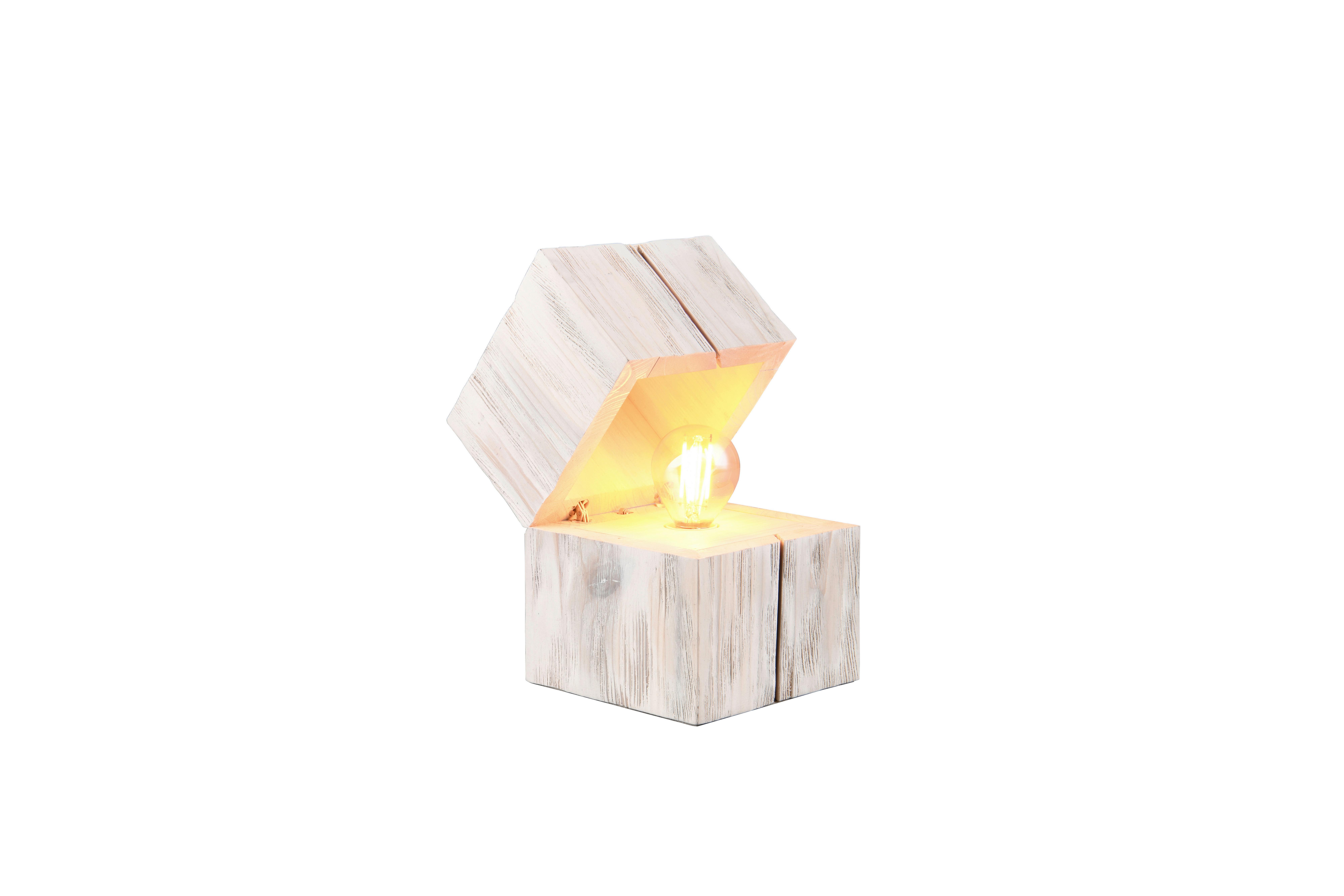 Tischleuchte 514110101 Treasure - Weiß, Trend, Holz (12/12/16cm) - Trio Leuchten