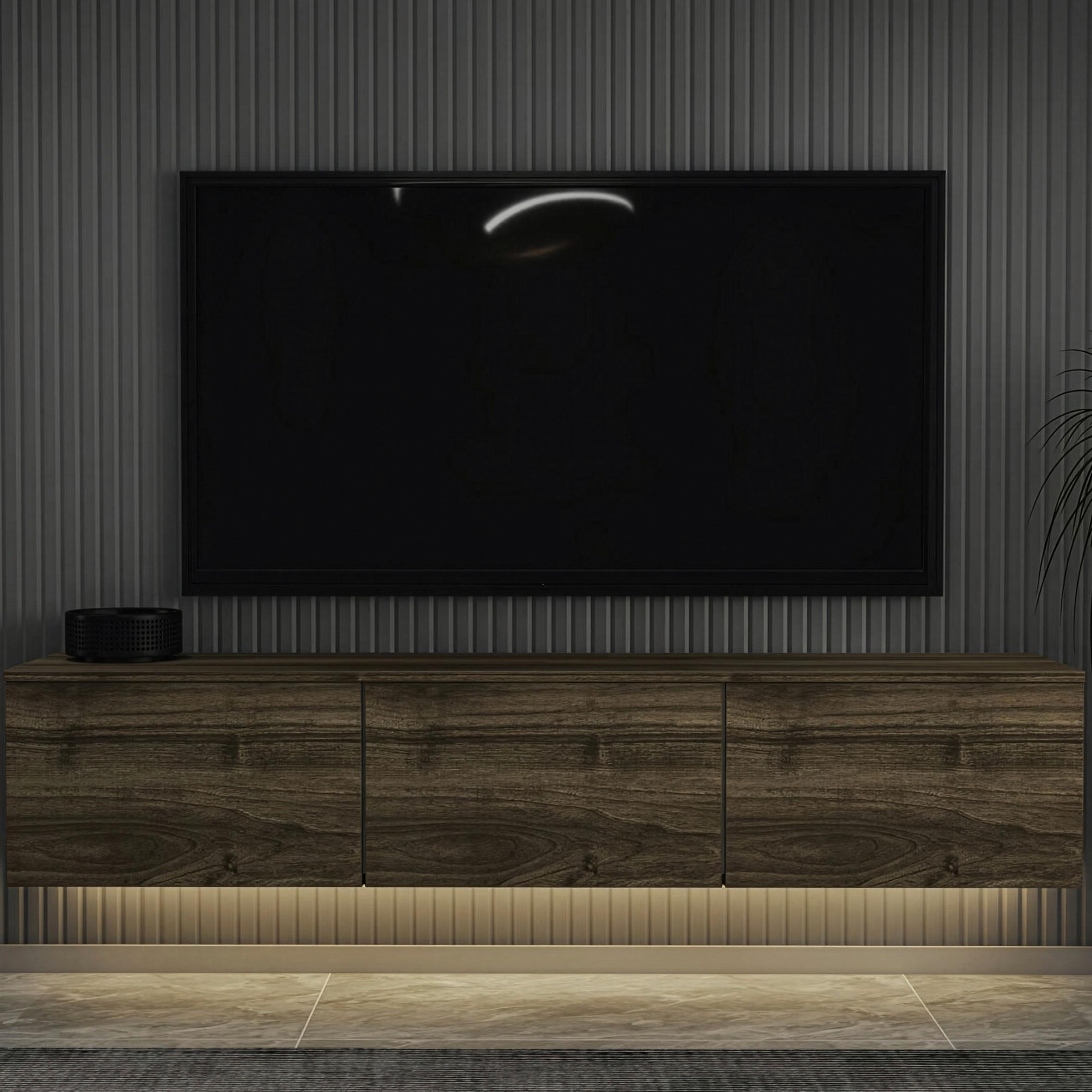 Lowboard Neon Wallnussfarben B: 160cm - Walnussfarben, Design, Holzwerkstoff (160/35/32cm) - MID.YOU