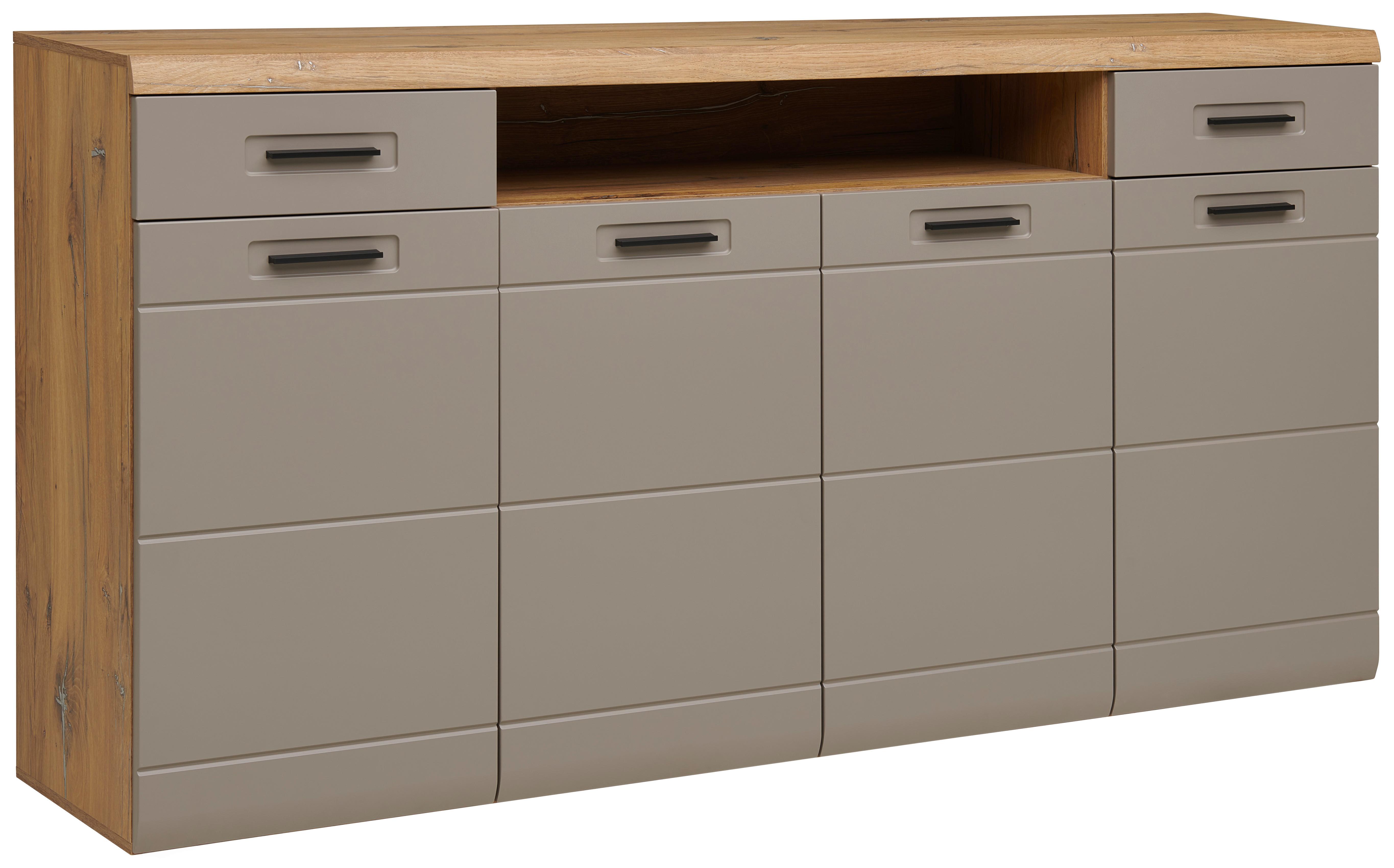 Sideboard B: 200 cm Auris Basalt/Eiche Dekor - MODERN, Holzwerkstoff (200/104,7/43,1cm) - Luca Bessoni