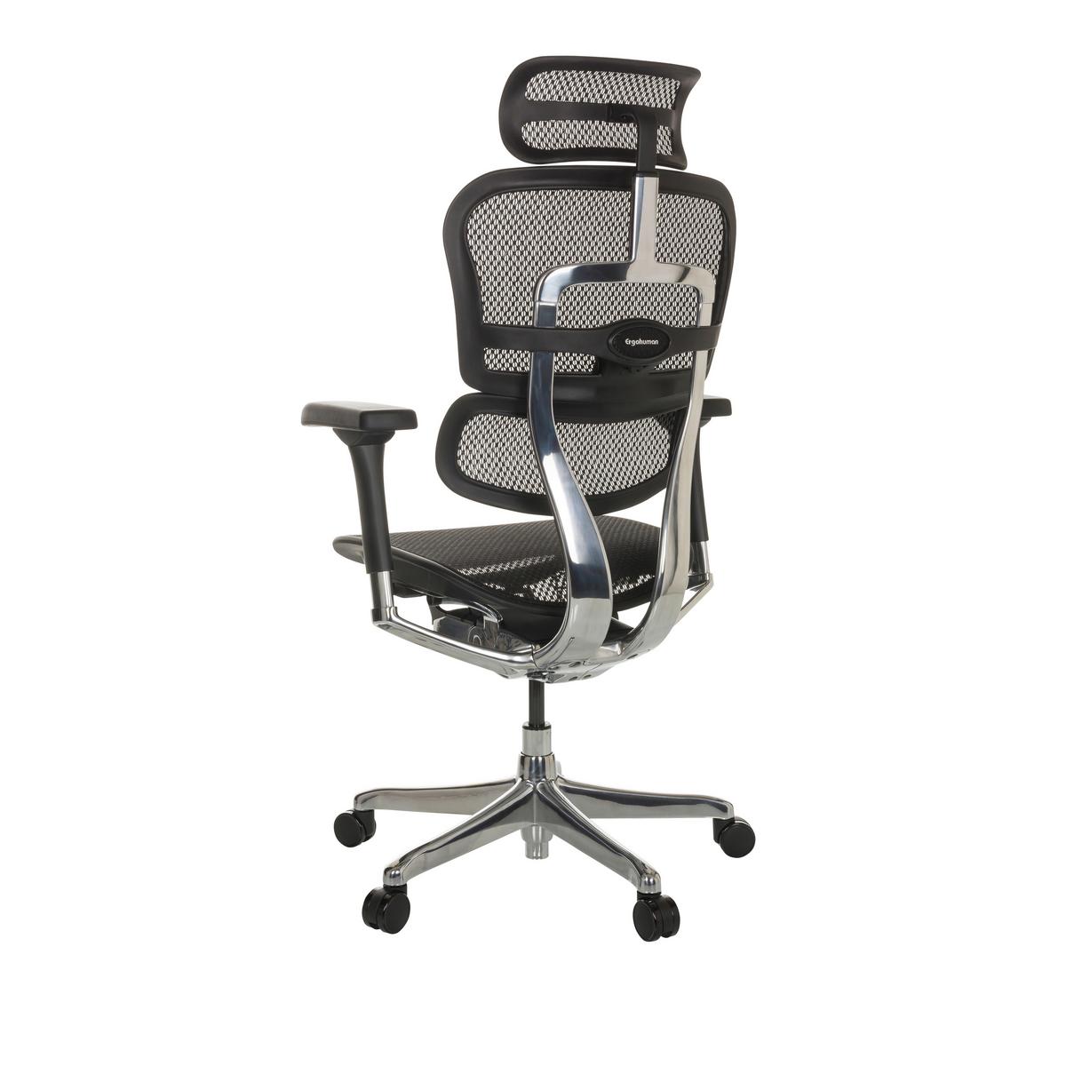 Drehstuhl Ergohuman I - Silberfarben/Schwarz, Basics, Kunststoff/Textil (69/119-144/65cm) - MID.YOU