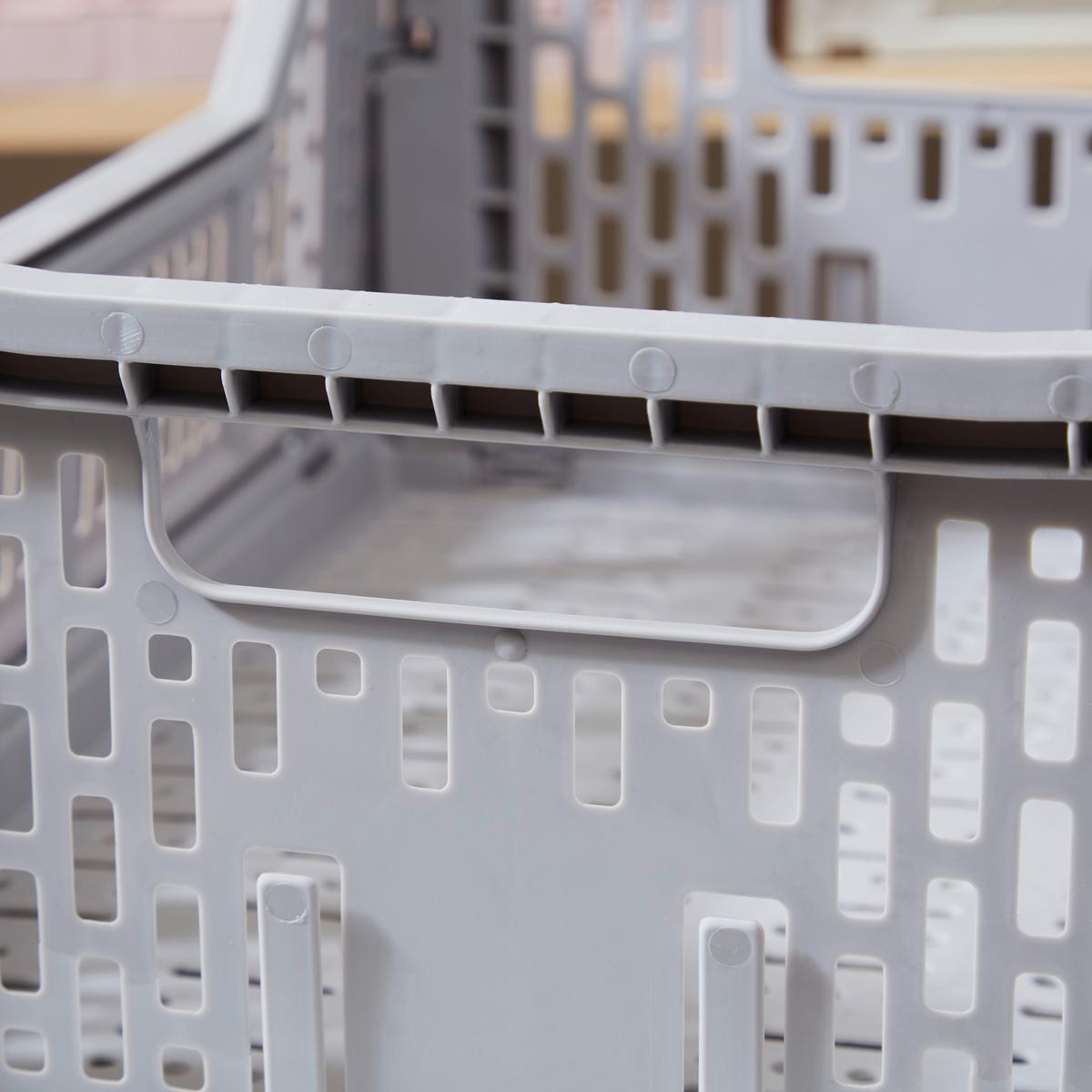 Faltbox Chaline Kunststoff 27x17x10,5 Cm - Blau/Weiß, Basics, Kunststoff (27/10,5/17cm) - Homezone