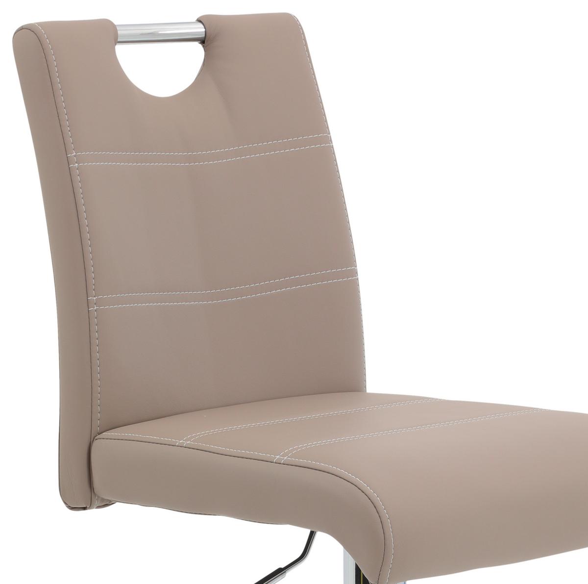 Barhocker-Set Miranda H - Chromfarben/Weiß, MODERN, Textil/Metall (38/97-119/50cm) - MID.YOU