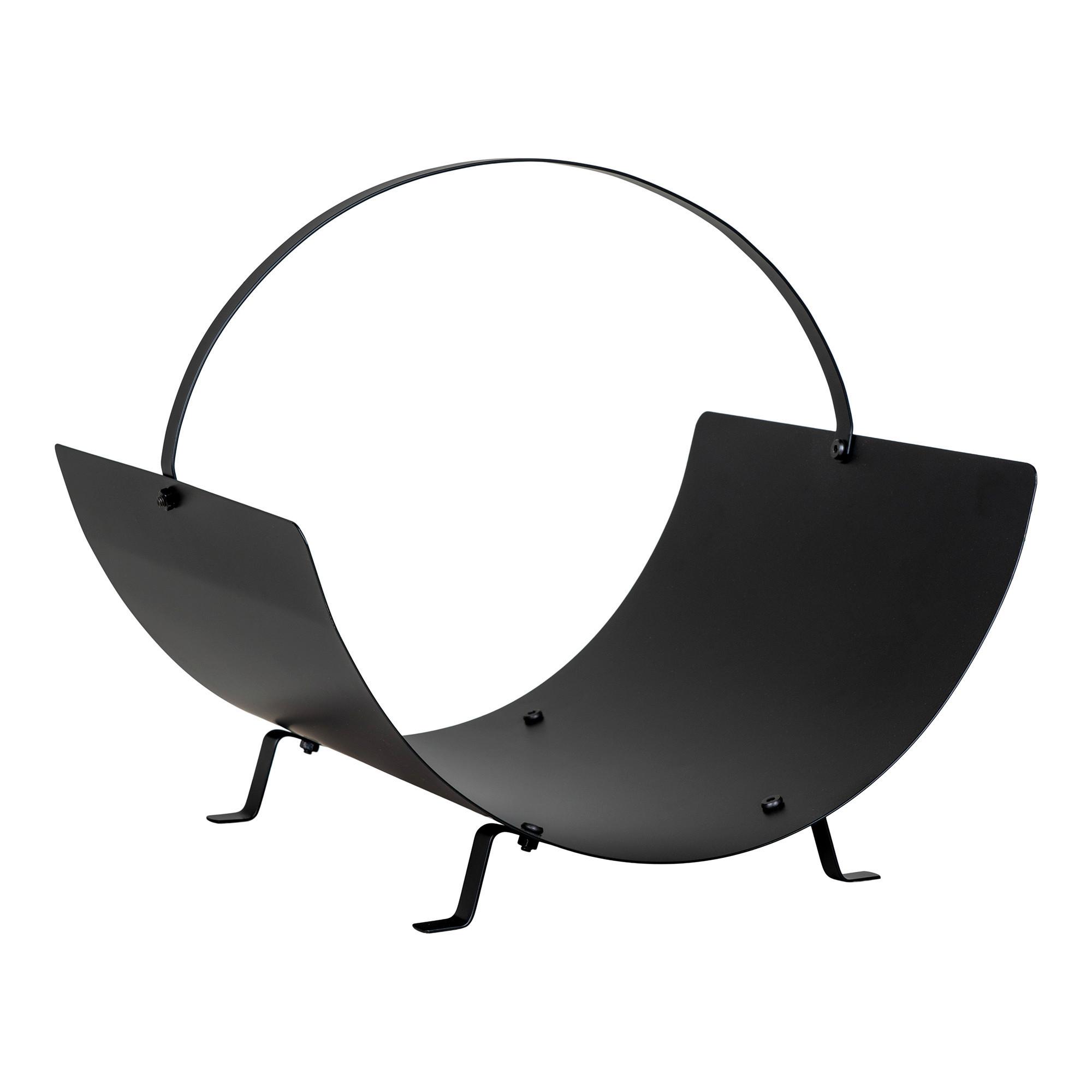 Kaminkorb Tires Schwarz B: 40 cm - Schwarz, Design, Metall (40/33.5/35cm)
