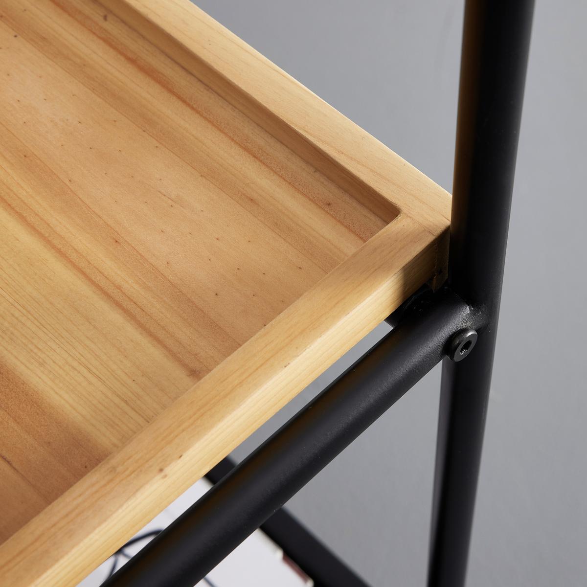 Servírovací vozík GIORGIA - čierna/farba duba, Modern, kov/drevo (70/79/34cm) - Bessagi Home