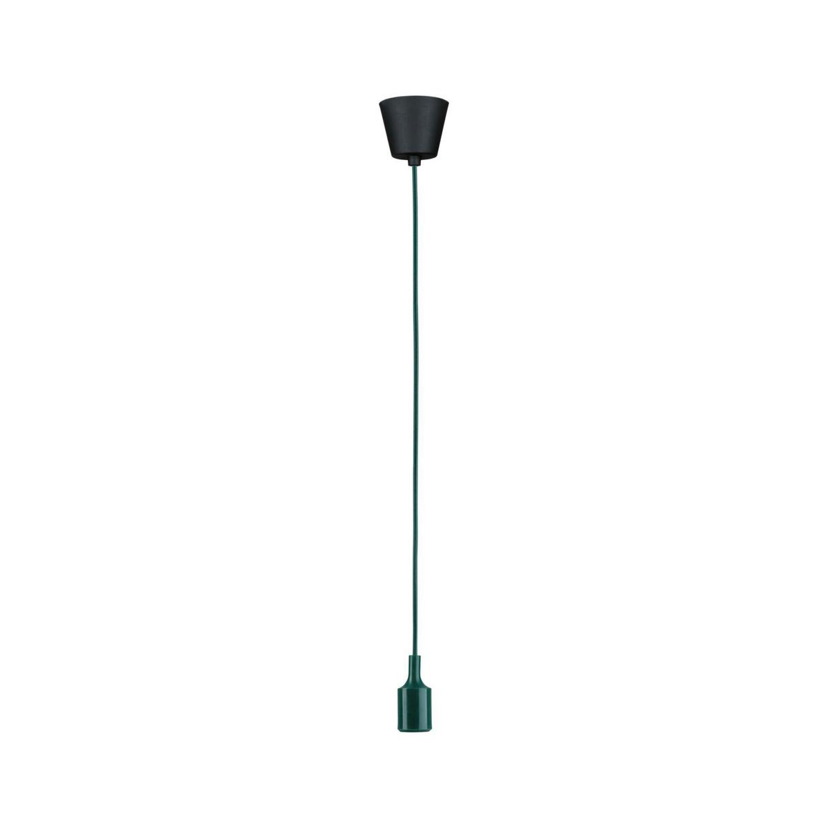 Hängeleuchte Ø 9 cm 1-Flammig - Schwarz/Grün, Basics, Kunststoff/Textil (9,0/218cm) - Paulmann