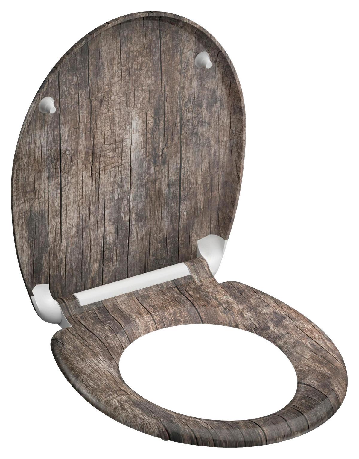 WC-Sitz braun mit Absenkautomatik, B: 37,5cm - Braun, KONVENTIONELL, Kunststoff (37,5/45,5/2,5cm)