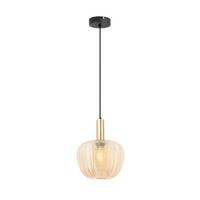 ZÁVĚSNÉ SVÍTIDLO EMO - jantarové barvy/černá, Moderní, kov/sklo (23/120cm) - Mömax