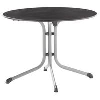 Gartentisch Holzwerkstoff ⌀ 100 cm - Anthrazit/Graphitfarben, MODERN, Holzwerkstoff/Metall (100/100/73cm) - Sieger