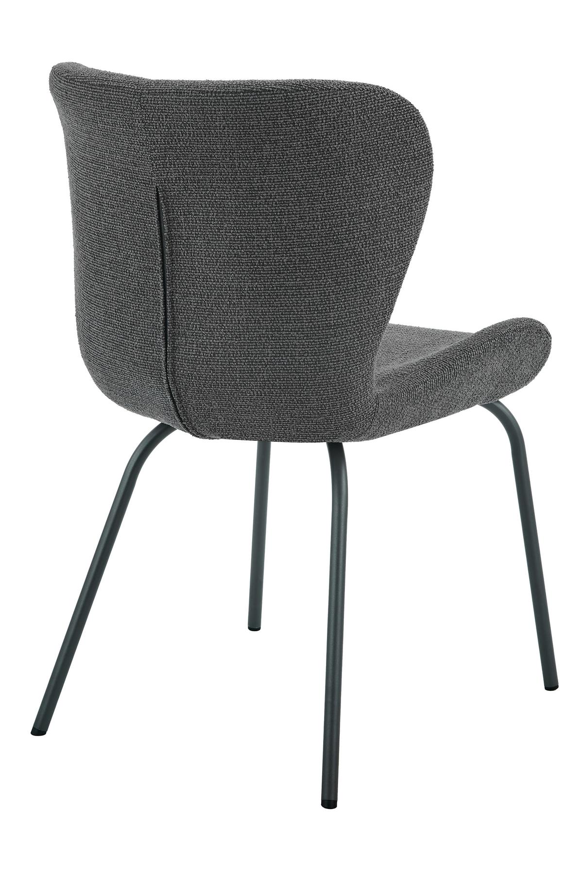 STUHL-SET LAGOS S 2ER-SET - Anthrazit/Grau, MODERN, Textil/Metall (50/83,5/60cm) - P & B