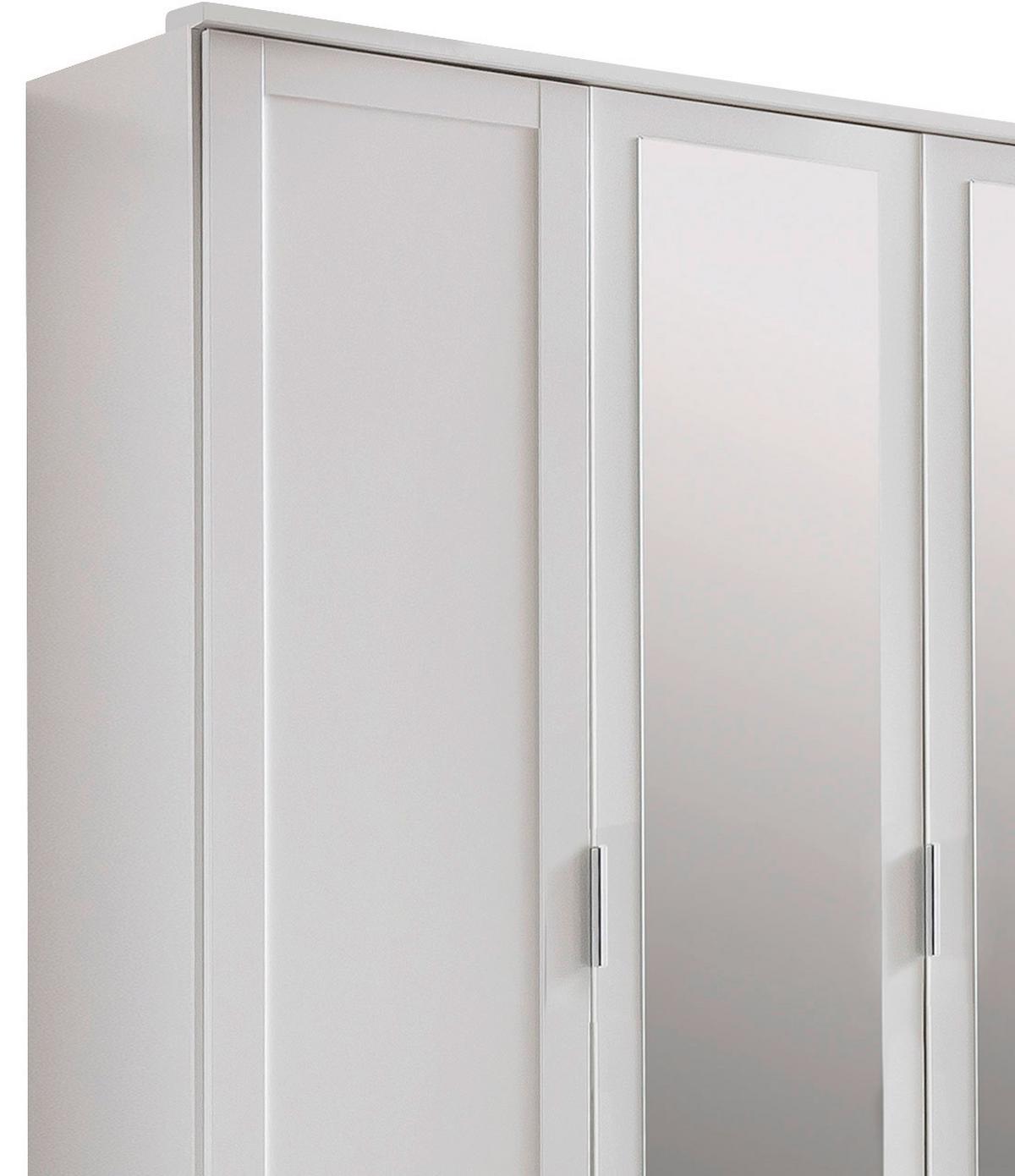Drehtürenschrank Mit Spiegel 225cm Nadja, Weiß - Weiß, KONVENTIONELL, Glas/Holzwerkstoff (225/210/58cm) - MID.YOU
