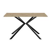 Étkezőasztal Nils 140 - tölgyfa színű/fekete, Trend, faalapú anyag/fém (140/80/76cm)