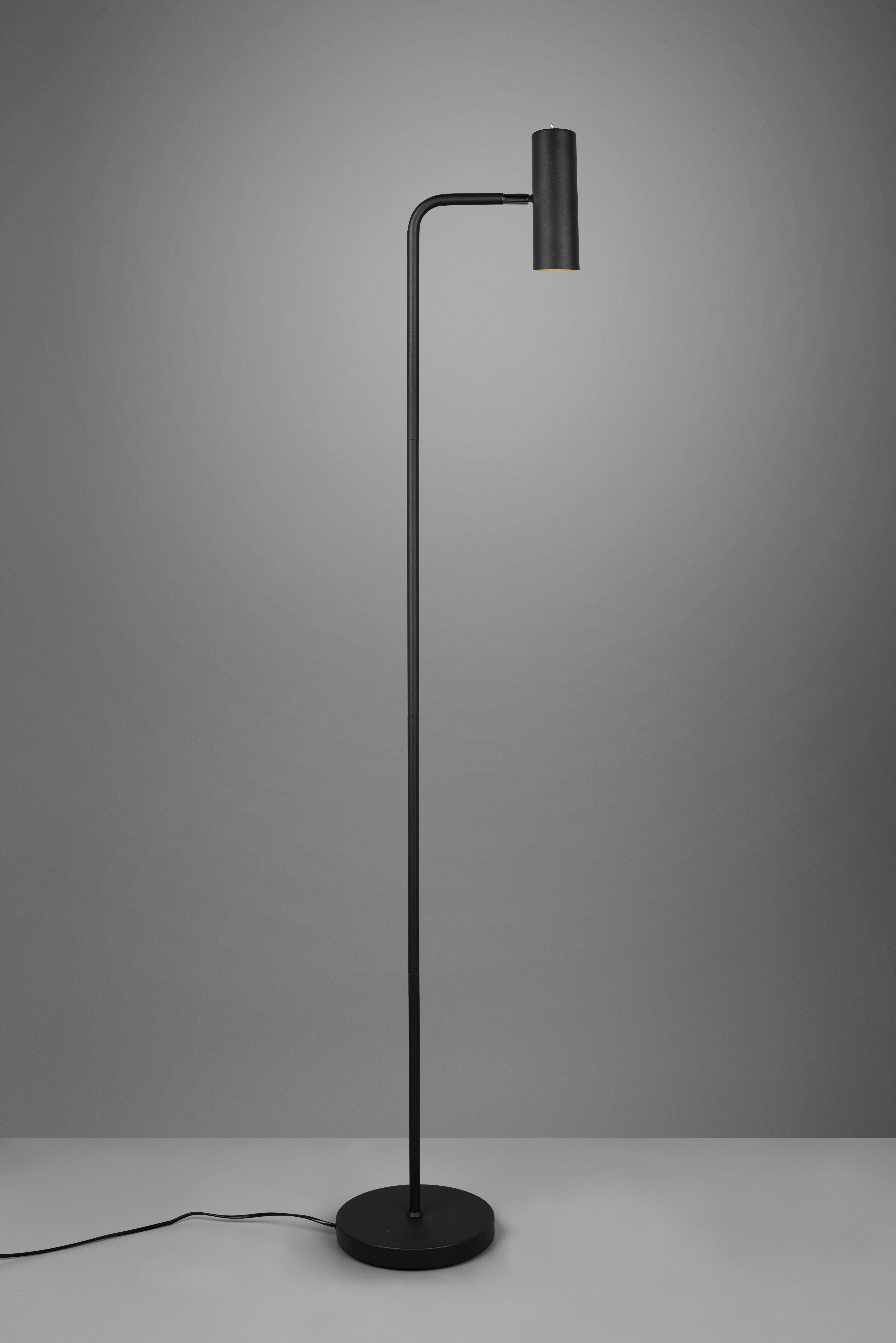 Stehlampe Cinque Schwarz mit Kippschalter - Schwarz, Basics, Metall (151/23/39cm) - Trio Leuchten
