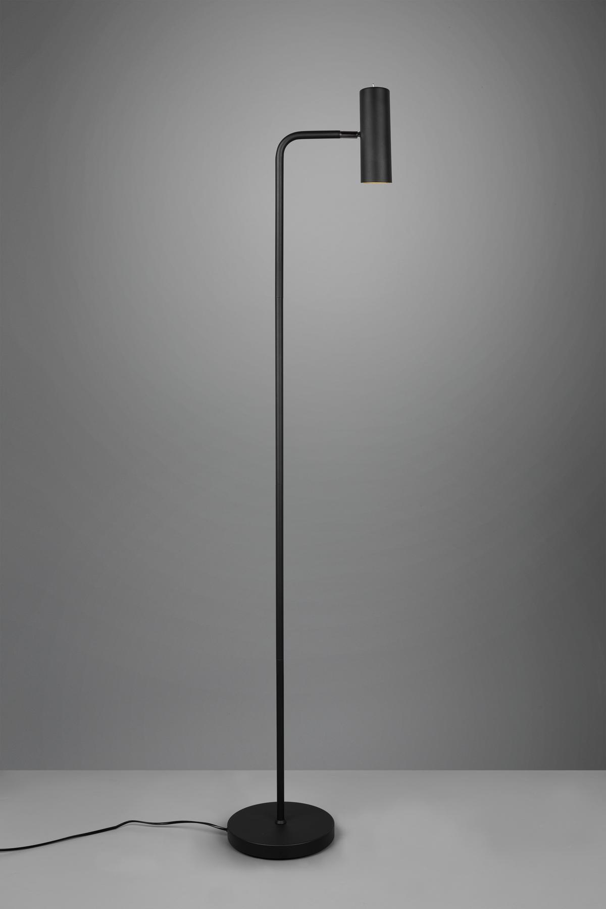 Stehlampe Cinque Schwarz Mit Kippschalter - Schwarz, Basics, Metall (151/23/39cm) - Trio Leuchten