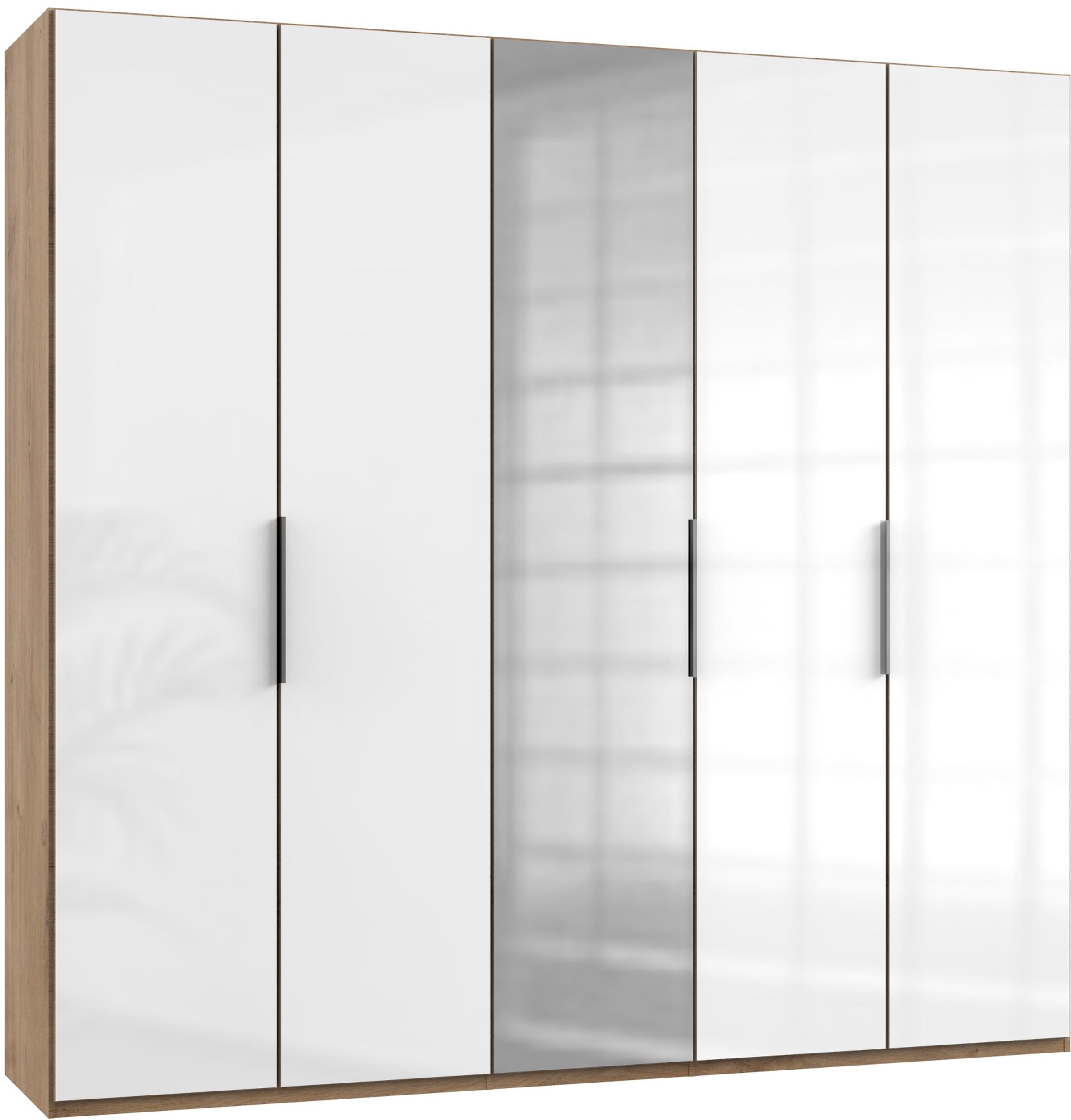 Drehtürenschrank 250cm Level, Weiß/eiche Dekor - Eichefarben/Weiß, MODERN, Glas/Holzwerkstoff (250/236/58cm) - MID.YOU