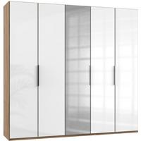 Drehtürenschrank 250cm Level, Weiß/eiche Dekor - Eichefarben/Weiß, MODERN, Glas/Holzwerkstoff (250/236/58cm) - MID.YOU