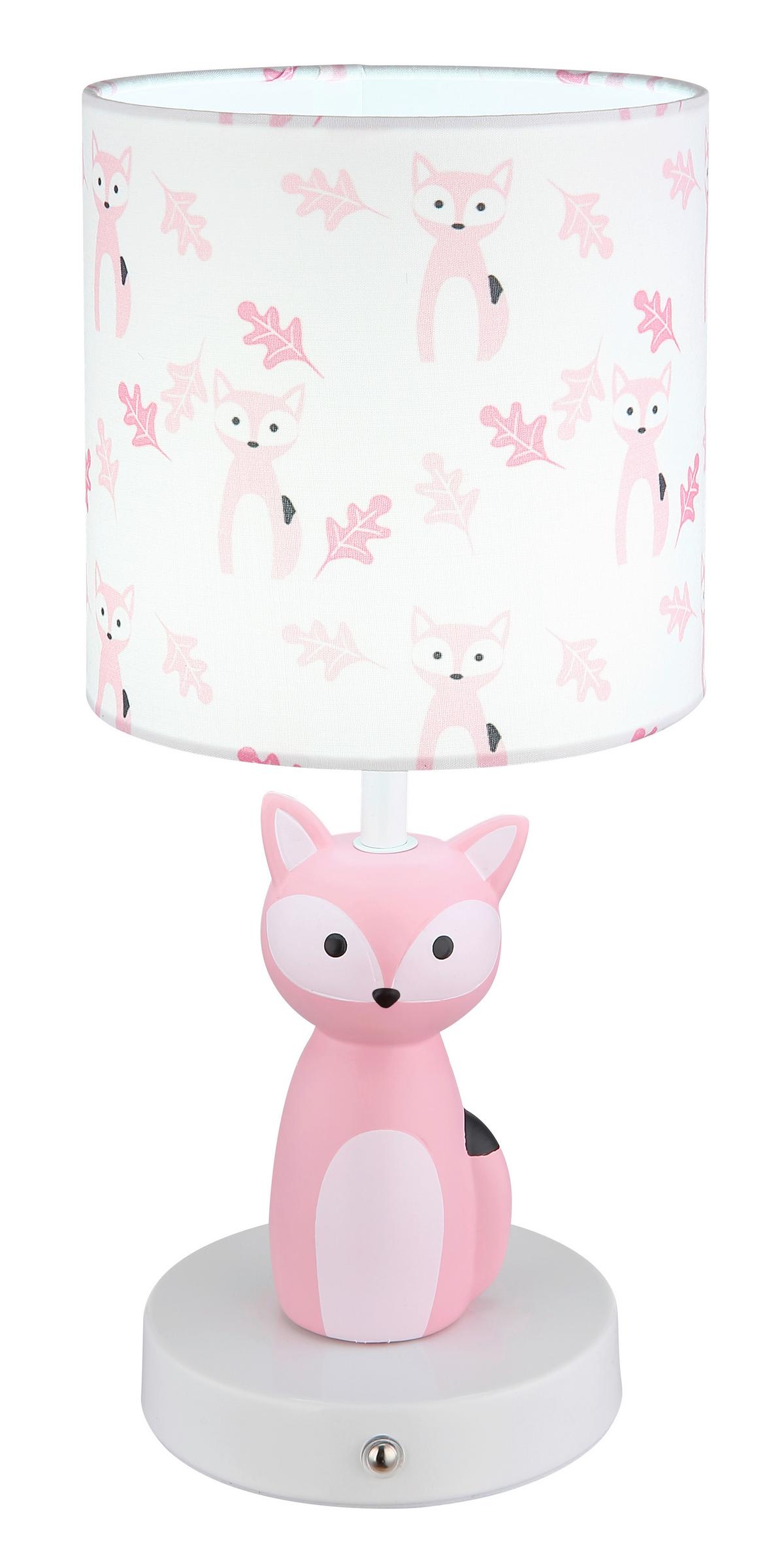 LED-Tischleuchte Foxy Weiß Pink D: 15 cm - Pink/Weiß, Trend, Keramik/Kunststoff (15/33,5cm) - Globo