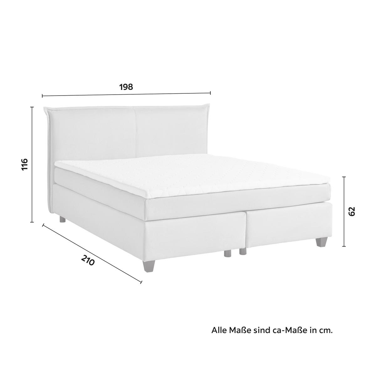 Boxspringová posteľ s toperom 180x200 cm, béžová - čierna/béžová, Modern, drevo/textil (180/200cm) - Bessagi Home