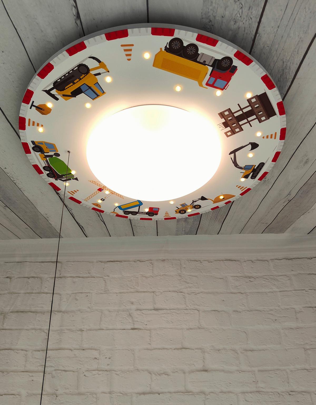 Kinderdeckenleuchte 7004 - Deckenleuchte Baustelle - Multicolor/Weiß, Basics, Holzwerkstoff/Kunststoff (54/11cm) - Niermann