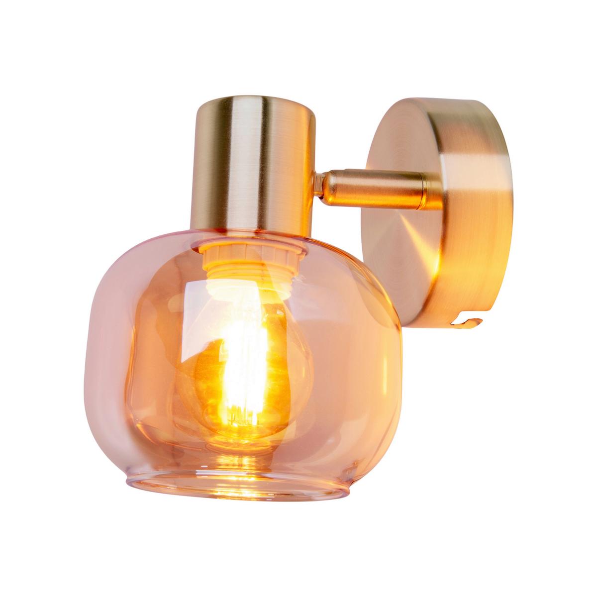Wandstrahler Libby - Messingfarben, Design, Glas/Metall (16cm) - Näve
