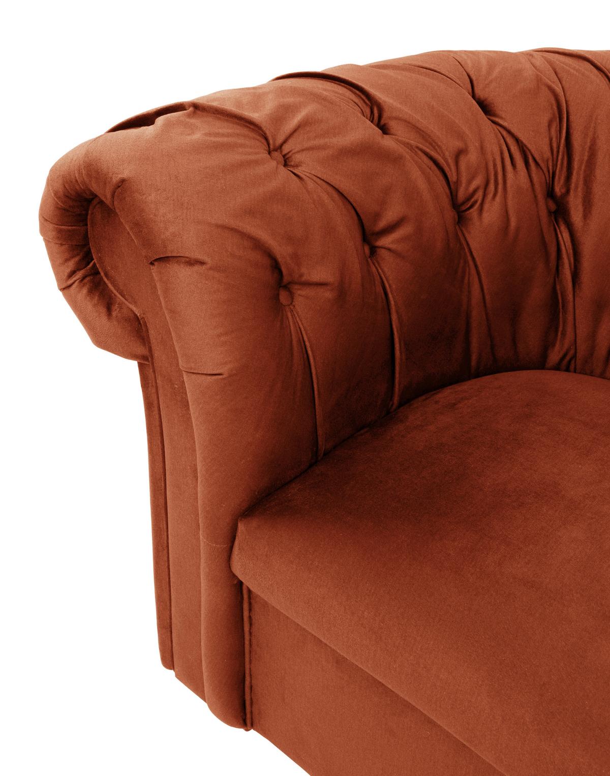 Chesterfield-Sessel Cupido - Rostfarben/Schwarz, Design, Textil (114/78/91cm) - MID.YOU