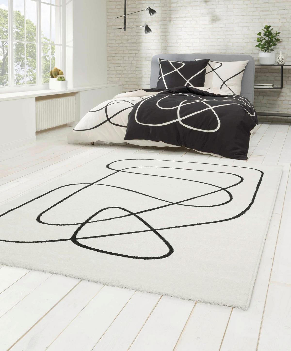 Webteppich Artist - Schwarz/Weiß, Design, Textil (133/200cm) - Esprit