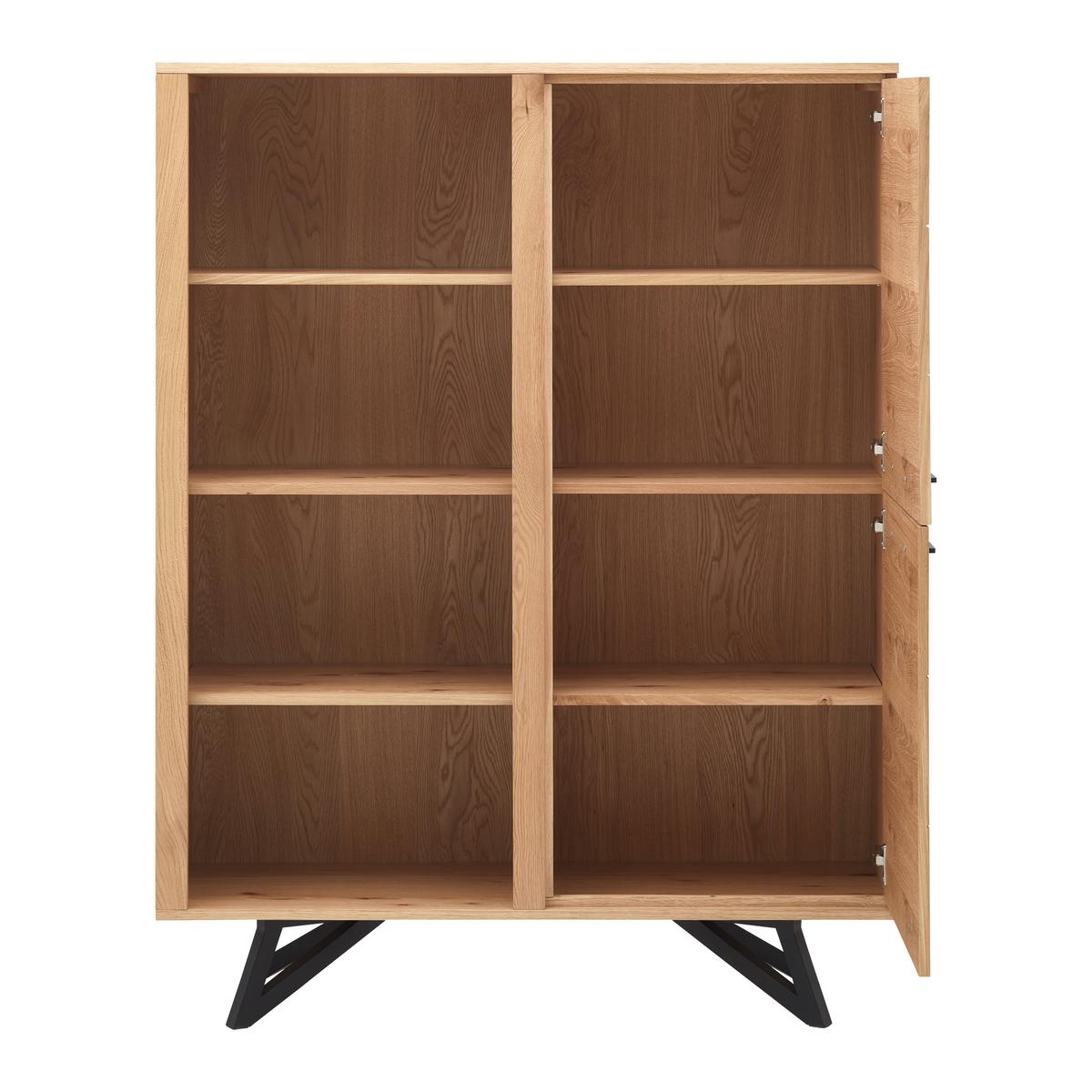 Komoda EMILIO dub - čierna/farba duba, Modern, kov/drevo (115/150/40cm) - Bessagi Home