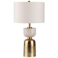 Tischleuchte Ceres 100 Weiß/Goldfarben B: 31 cm - Goldfarben/Weiß, Basics, Textil/Stein (31/31/54cm) - Kayoom