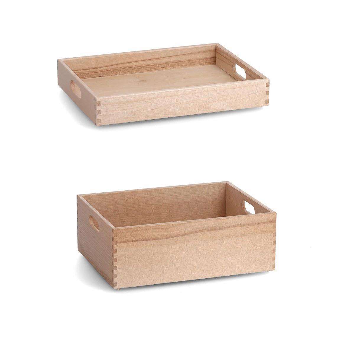 AUFBEWAHRUNGSBOXEN-SET Holz, LxBxH: ca. 40x27x32 cm - Naturfarben, Basics, Holz (40/26,5/32cm) - Zeller Present