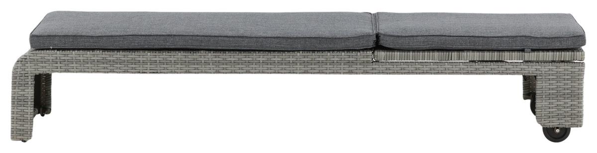 Sonnenliege London Kunststoff verstellbar - Grau, KONVENTIONELL, Kunststoff/Textil (60/32/196cm) - Gardenson