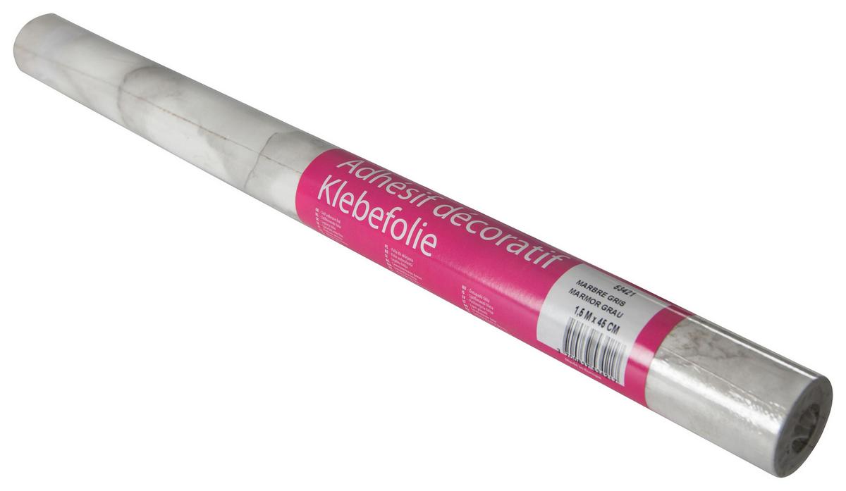 Klebefolie Marmoroptik Grau Basic-Line 45x150 Cm - Grau, KONVENTIONELL, Kunststoff (45/150cm)