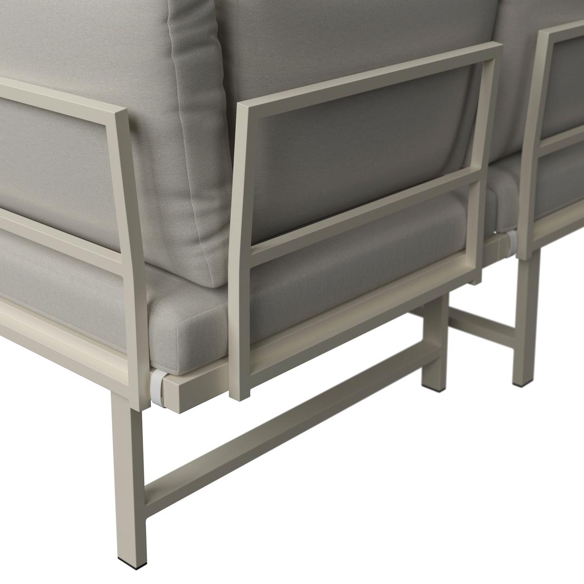 Loungegarnitur Palermo - Naturfarben/Grau, MODERN, Kunststoff/Textil (219/148cm) - Beldano