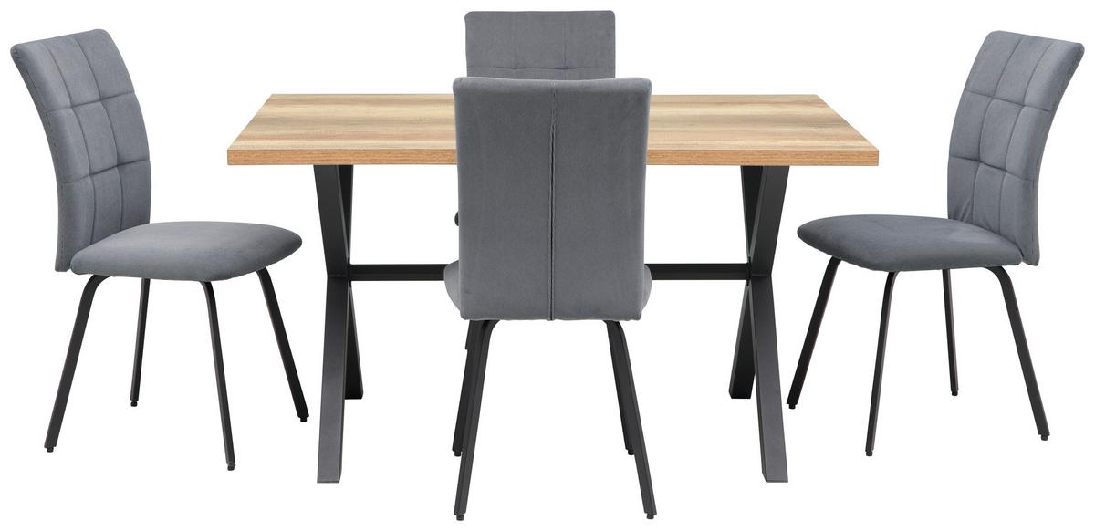 Étkezőasztal Bonny T - tölgyfa/antracit, Konventionell, faalapú anyag/fém (140/75/90cm)