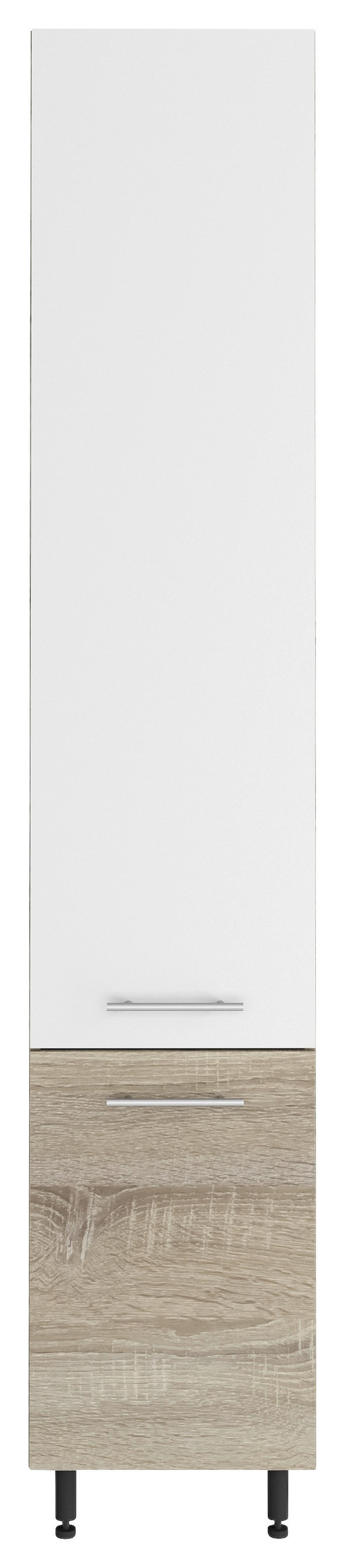 Kamraszekrény Corina - Sonoma tölgy/fehér, Modern, műanyag/fa (40cm)