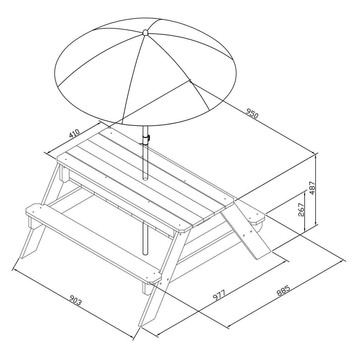 Sand- und Wassertisch A031.004.10 - Blau/Braun, KONVENTIONELL, Holz/Kunststoff (97,7/48,7/95cm) - Ambia Garden