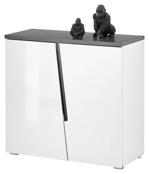 Kommode Boston Weiß/Anthrazit B: 88 cm