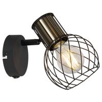 Strahler 54013-1 Argusto - Goldfarben/Schwarz, Trend, Metall (12/16/16,5cm) - Globo