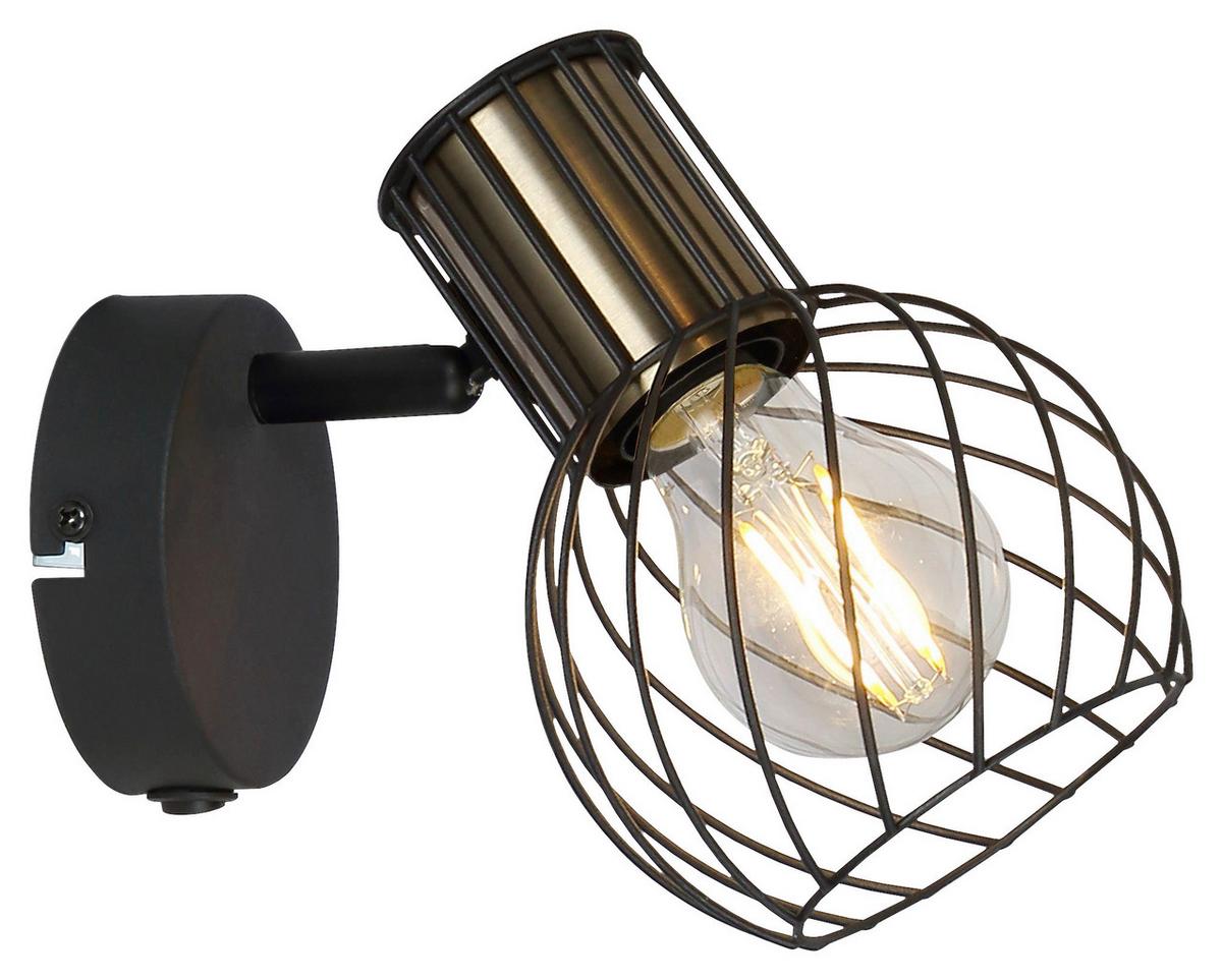 Strahler 54013-1 Argusto - Goldfarben/Schwarz, Trend, Metall (12/16/16,5cm) - Globo